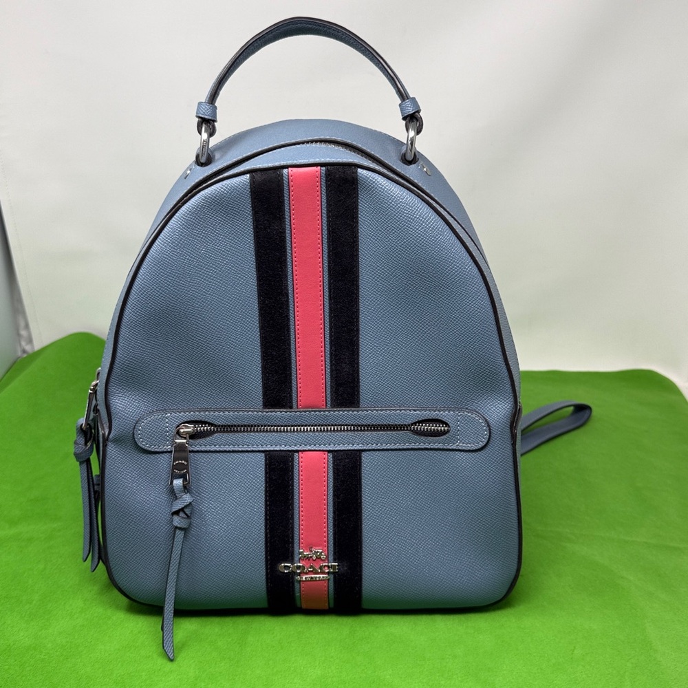 Coach Jordyn Backpack in Indigo with Varsity Stripe